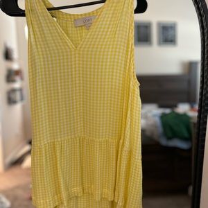 Loft Yellow Gingham Tank S
